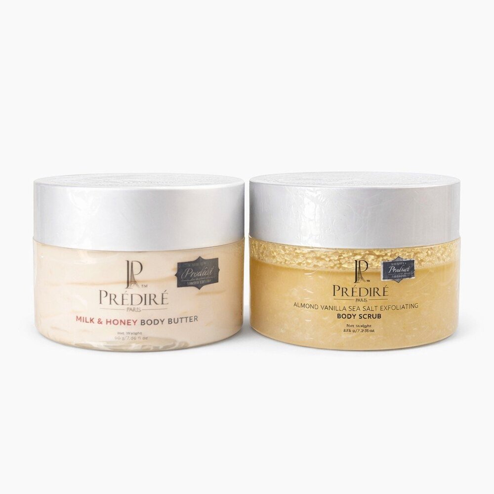 Prediré Paris Body Care Duo | Milk & Honey Body Butter + Almond Vanilla Sea Salt